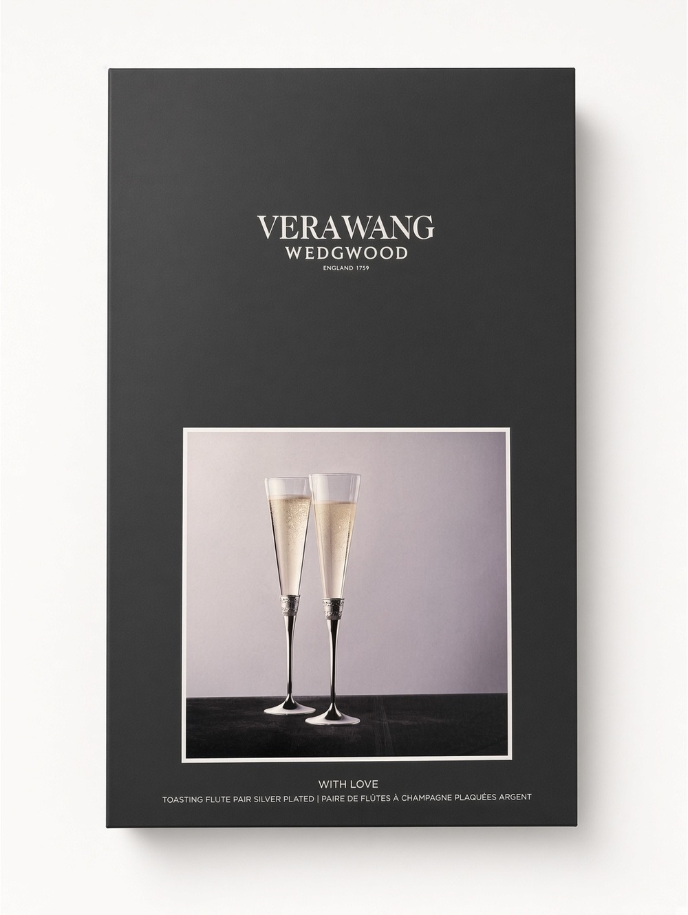 Vera Wang Wedgwood With Love Toasting Champagne Flute Set of 2 New in Box